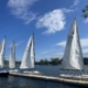 Sailboats ready for Entrepreneurs Organization of Minnesota Family Day with 130 guests